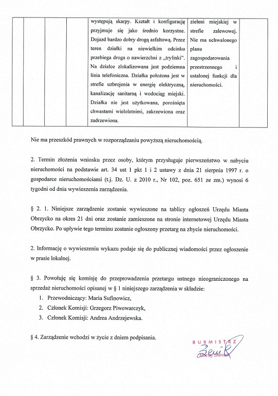Zarządzenie nr 17/2012 Burmistrza Miasta Obrzycko